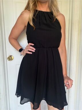 Black Lush Black Halter Mini Dress (Small)